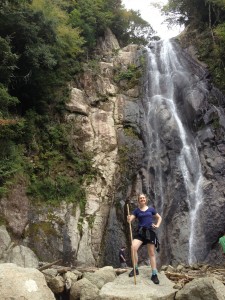 Kayla by the waterfall